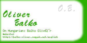oliver balko business card